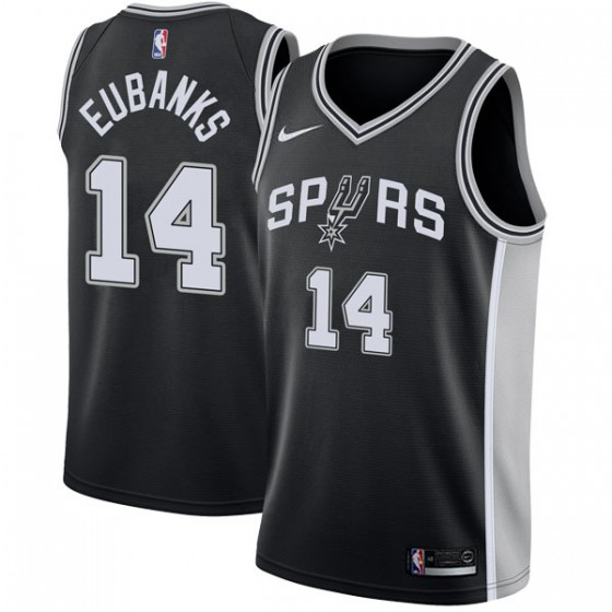 Nike Spurs #14 Drew Eubanks Black NBA Swingman Icon Edition Jersey