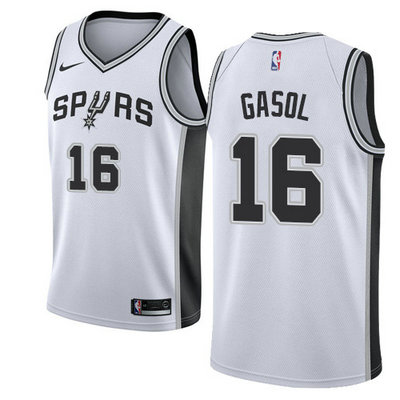 Nike Spurs #16 Pau Gasol White NBA Swingman Association Edition