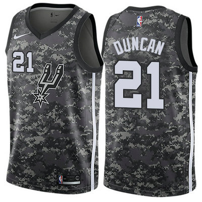 Nike Spurs #21 Tim Duncan Black NBA Swingman City Edition 2018 19