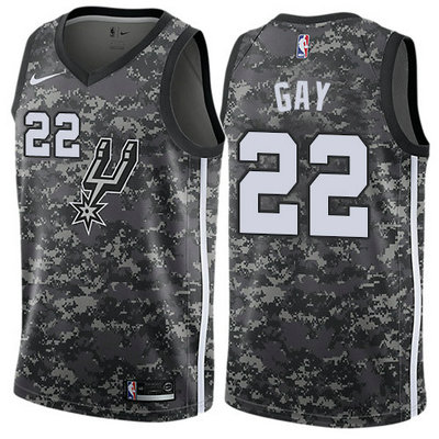 Nike Spurs #22 Rudy Gay Black NBA Swingman City Edition 2018 19