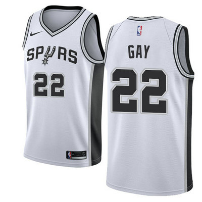 Nike Spurs #22 Rudy Gay White NBA Swingman Association Edition