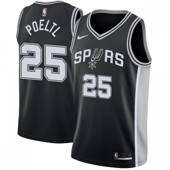 Nike Spurs #25 Jakob Poeltl Black NBA Swingman Icon Edition Jersey