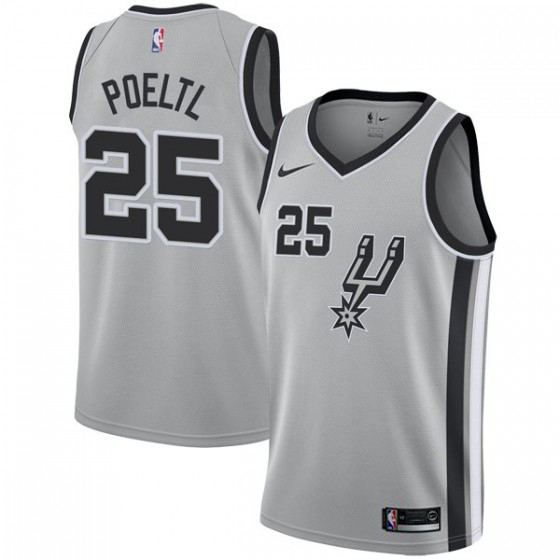 Nike Spurs #25 Jakob Poeltl Silver NBA Swingman Statement Edition Jersey