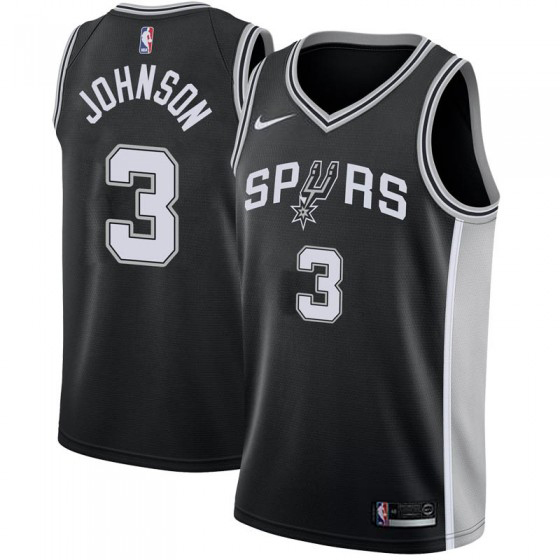 Nike Spurs #3 Keldon Johnson Black NBA Swingman Icon Edition Jersey