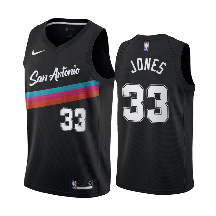 Nike Spurs #33 Tre Jones Black NBA Swingman 2020-21 City Edition Jersey