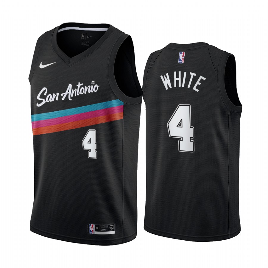 Nike Spurs #4 Derrick White Black NBA Swingman 2020-21 City Edition Jersey