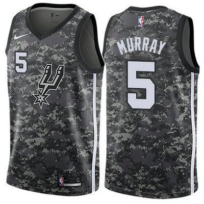 Nike Spurs #5 Dejounte Murray Black NBA Swingman City Edition