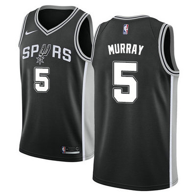 Nike Spurs #5 Dejounte Murray Black NBA Swingman Icon Edition