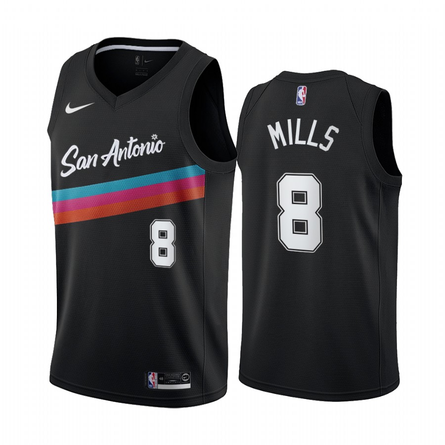 Nike Spurs #8 Patty Mills Black NBA Swingman 2020-21 City Edition Jersey