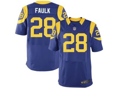 Nike St. Louis Rams #28 Marshall Faulk Royal Blue Elite Jersey