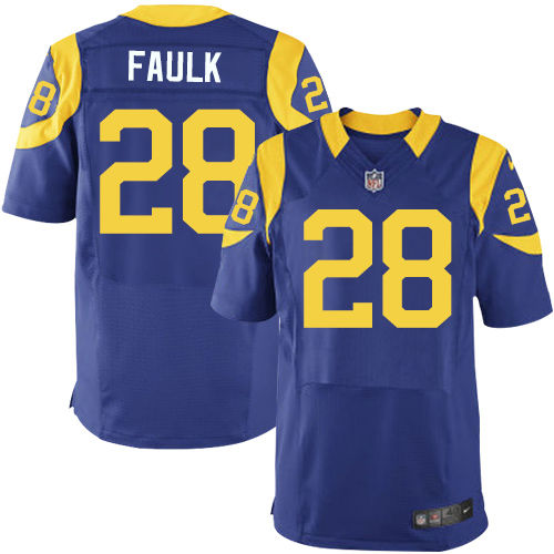 Nike St. Louis Rams 28 Marshall Faulk Royal Blue Alternate NFL Elite Jersey