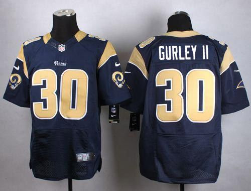 Nike St. Louis Rams 30 Todd Gurley II Navy Blue Team Color NFL Elite Jersey