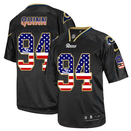 Nike St. Louis Rams 94 Robert Quinn Black NFL Elite USA Flag Fashion Jersey