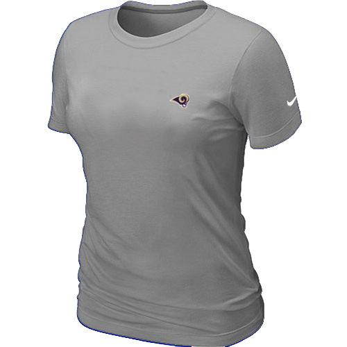 Nike St. Louis Rams Chest embroidered logo women's T-ShirtGrey
