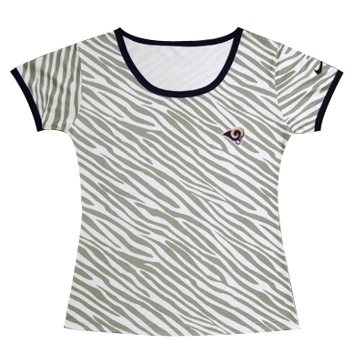 Nike St. Louis Rams Chest embroidered logo women Zebra stripes T-shirt