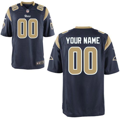 Nike St. Louis Rams Customized Game Team Color Blue Jersey