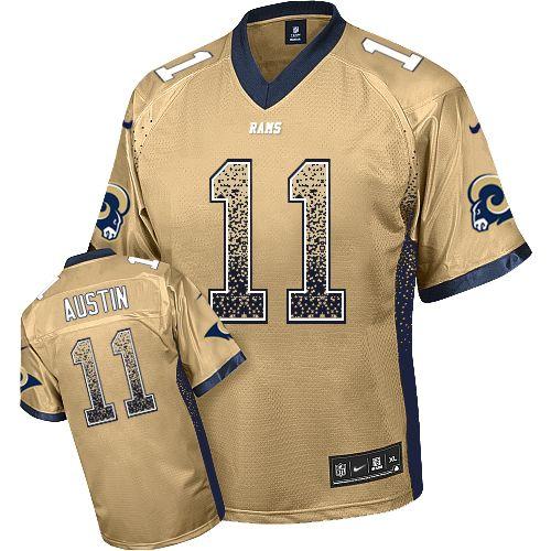 Nike St Louis Rams #11 Tavon Austin Gold  Elite Drift Fashion Jersey