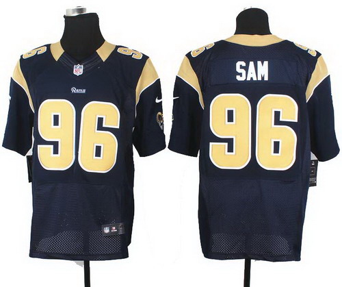 Nike St.Louis Rams #96 Michael Sam Navy Blue Elite Jersey