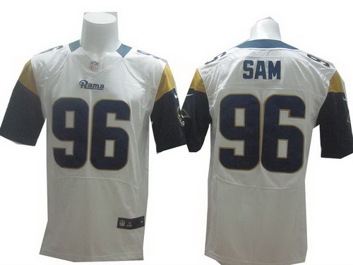Nike St.Louis Rams #96 Michael Sam White Elite Jersey