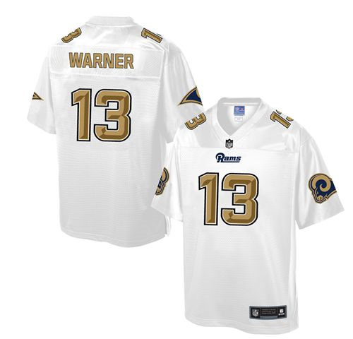 Nike St.Louis Rams 13 Kurt Warner White NFL Pro Line Fashion Game Jersey