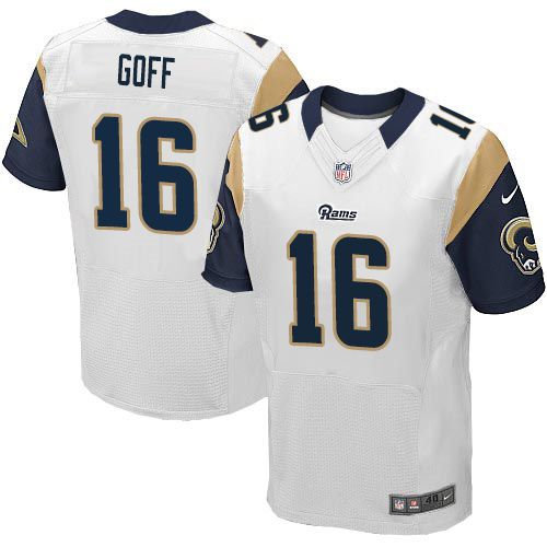 Nike St Louis Rams 16 Jared Goff White NFL Elite Jersey