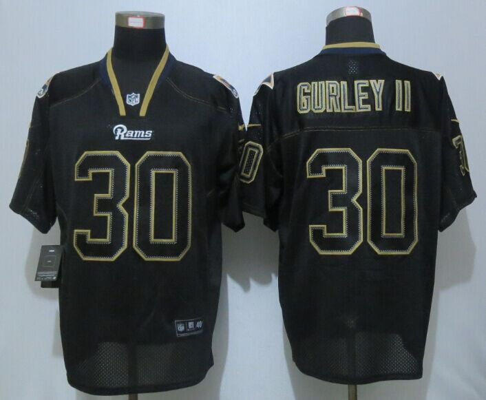 Nike St.Louis Rams 30 Todd Gurley Lights Out Black Elite Jerseys