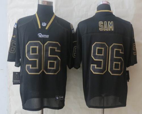 Nike St.Louis Rams 96 Sam Lights Out Black Elite Jerseys