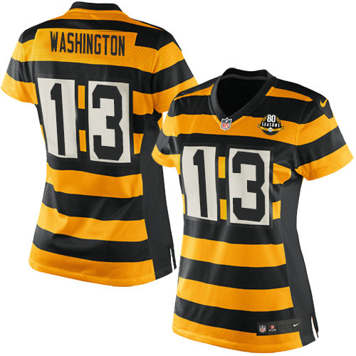 Nike Steelers #13 James Washington Yello Black Alternate Women's Stitched NFL Elite Jersey