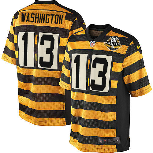 Nike Steelers #13 James Washington Yellow Black Alternate Men's Stitched NFL 80TH Throwback Elite Jersey