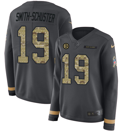Nike Steelers #19 JuJu Smith Schuster Anthracite Salute to Service