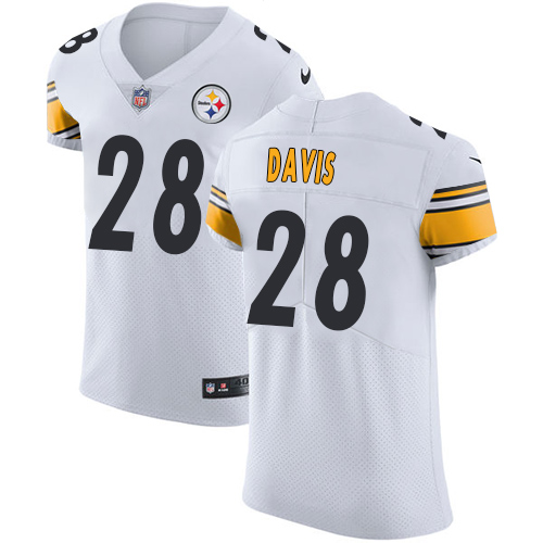 Nike Steelers #28 Sean Davis White Men's Stitched NFL Vapor Untouchable Elite Jersey