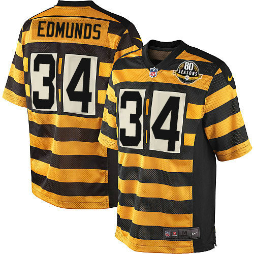 Nike Steelers #34 Terrell Edmunds Yellow Black Alternate Men's Stitched NFL 80TH Throwback Elite Jersey