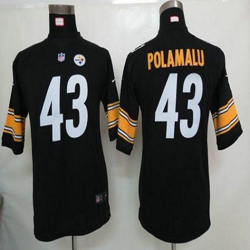 Nike Steelers #43 Troy Polamalu Black Team Color Youth Stitched NFL Elite Jersey