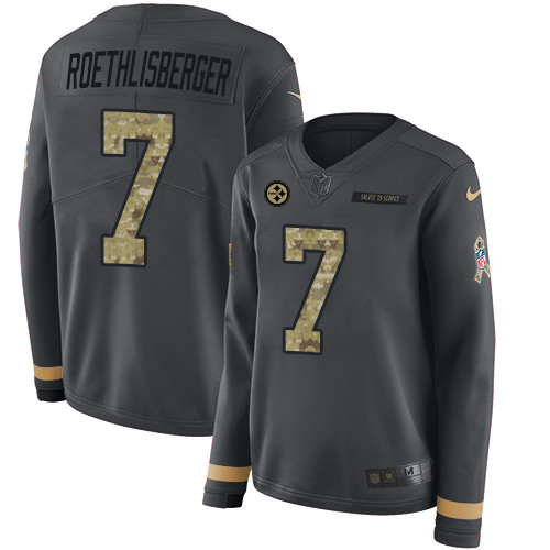 Nike Steelers #7 Ben Roethlisberger Anthracite Salute to Service