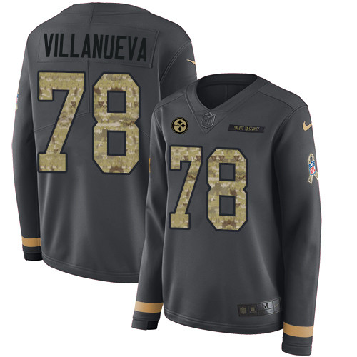 Nike Steelers #78 Alejandro Villanueva Anthracite Salute to