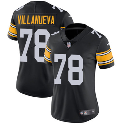 Nike Steelers #78 Alejandro Villanueva Black Alternate Women's Stitched NFL Vapor Untouchable Limited Jersey