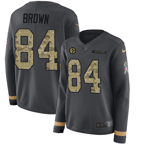Nike Steelers #84 Antonio Brown Anthracite Salute to Service