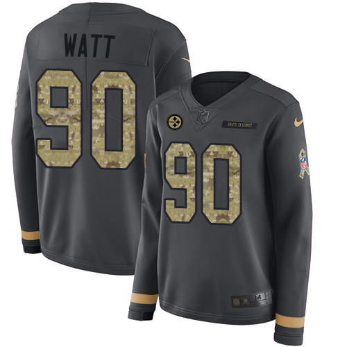 Nike Steelers #90 T. J. Watt Anthracite Salute to Service