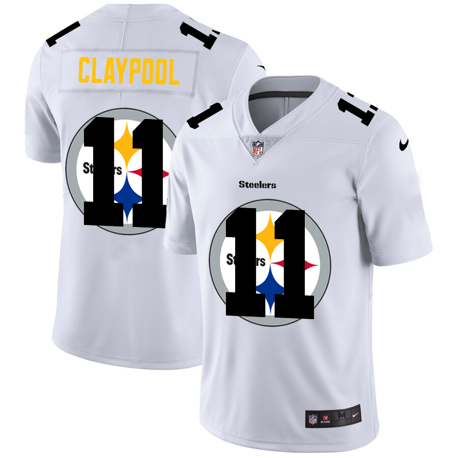 Nike Steelers 11 Chase Claypool White Shadow Logo Limited Jersey