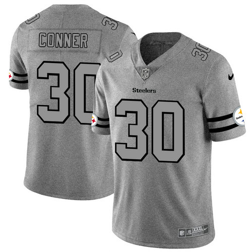 Nike Steelers 30 James Conner 2019 Gray Gridiron Gray Vapor Untouchable Limited Jersey