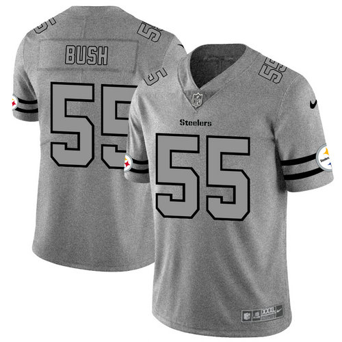 Nike Steelers 55 Devin Bush 2019 Gray Gridiron Gray Vapor Untouchable Limited Jersey