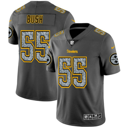 Nike Steelers 55 Devin Bush Gray Camo Vapor Untouchable Limited Jersey