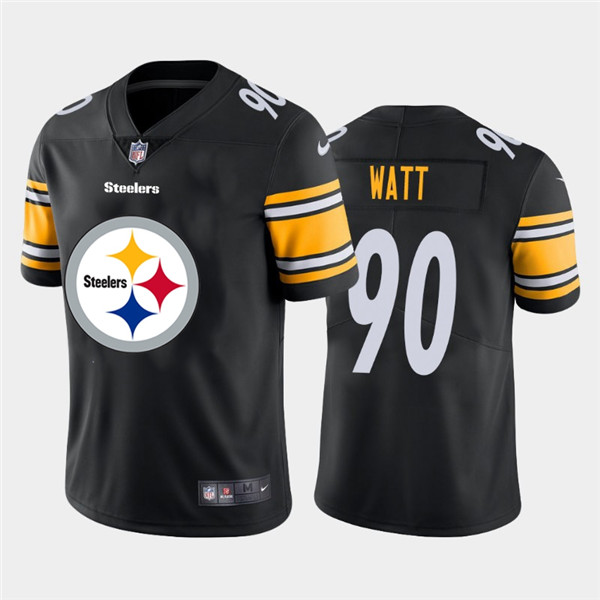 Nike Steelers 90 T.J. Watt Black Team Big Logo Vapor Untouchable Limited Jersey