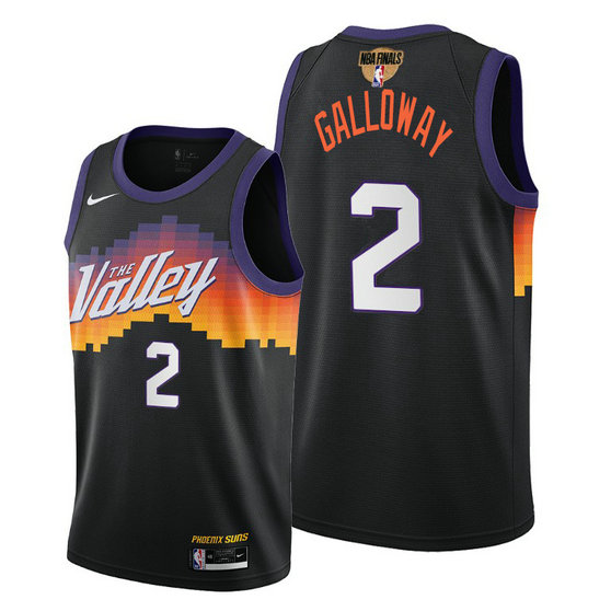 Nike Suns #2 Langston Galloway Youth 2021 NBA Finals Bound City Edition Jersey Black