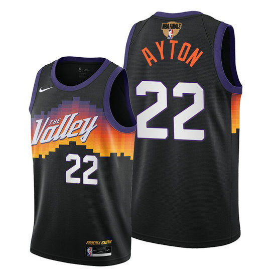 Nike Suns #22 Deandre Ayton Youth 2021 NBA Finals Bound City Edition Jersey Black