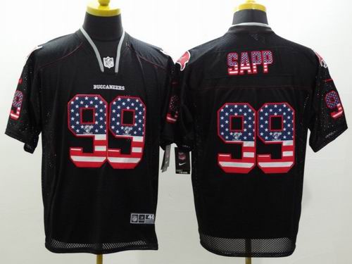 Nike Tampa Bay Buccaneers #99 Warren Sapp USA Flag Fashion Black Elite Jerseys