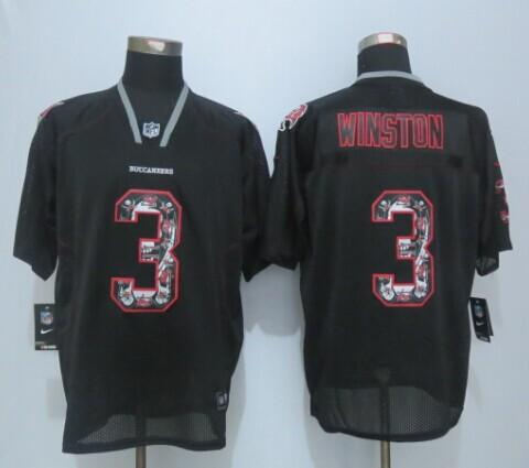 Nike Tampa Bay Buccaneers 3 Jameis Winston New Lights Out Black NFL Elite jersey