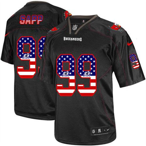 Nike Tampa Bay Buccaneers 99 Warren Sapp Black NFL Elite USA Flag Fashion Jersey