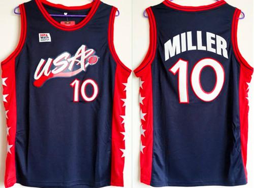 Nike Team USA #10 Reggie Miller Navy Blue 1996 Dream Team Jersey