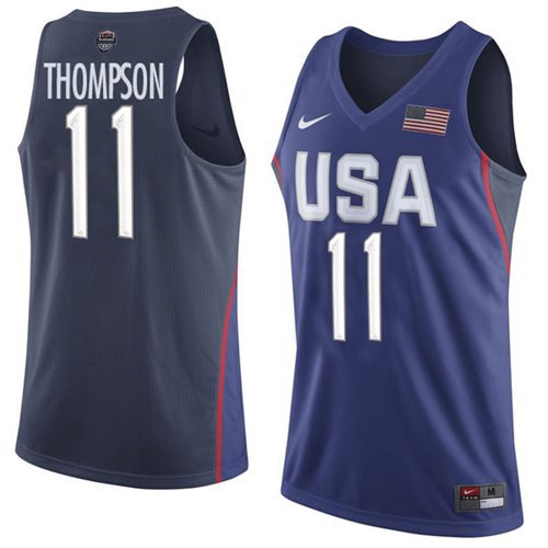 Nike Team USA 11 Klay Thompson Navy Blue 2016 Dream Team NBA Jersey